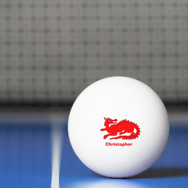 Red Dragon Design Ping Pong Ball (Net)
