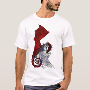 Red Dragon Dragoness Crimson Fantasy Unicorn Horse T-Shirt