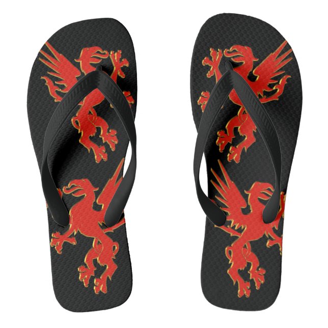 Red Dragon Flip Flops (Footbed)