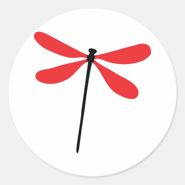 red dragon fly classic round sticker (Front)