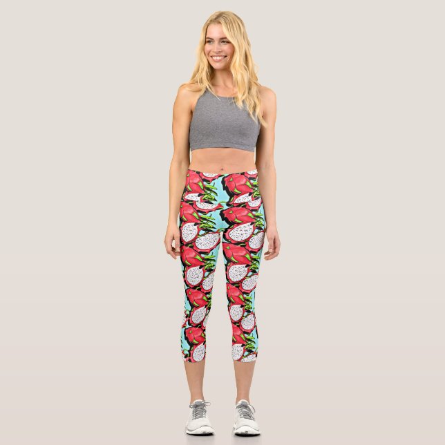 red dragon fruit capri leggings (Front)