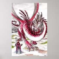 Red Dragon in Thawing Snow