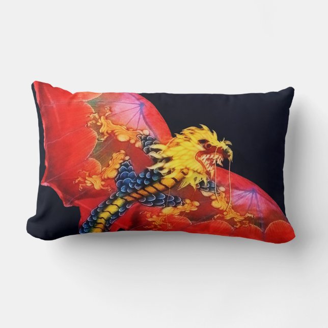 Red Dragon Kite Lumbar Cushion (Front)