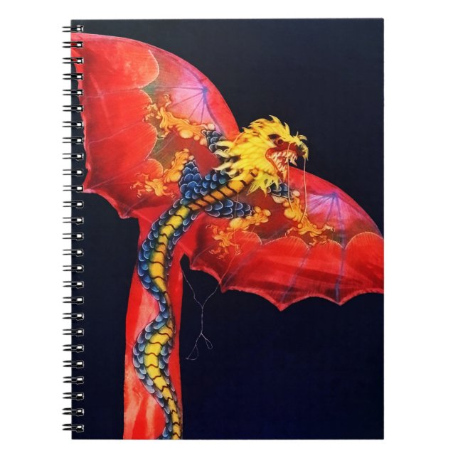 Red Dragon Kite Spiral Notebook (Front)