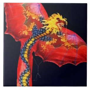 Red Dragon Kite Tile