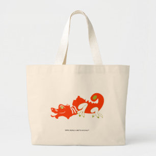 Red dragon large tote bag