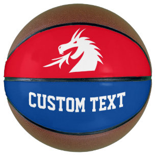 Red dragon logo personalised full size basketball
