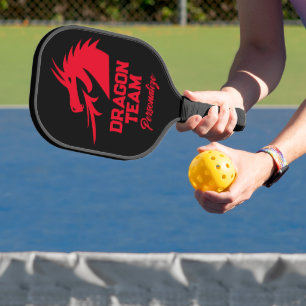 Red dragon logo personalised pickleball paddle