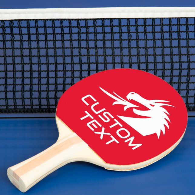 Red dragon logo ping pong paddle for table tennis (Insitu)