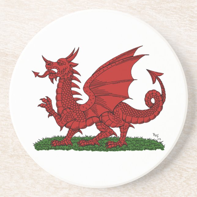 Red Dragon of Wales Coaster (Front)