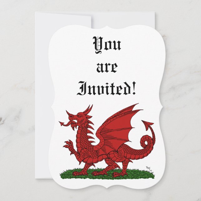 Red Dragon of Wales Invitation (Front)