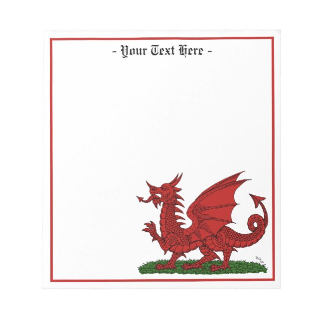 Red Dragon of Wales Notepad (Front)