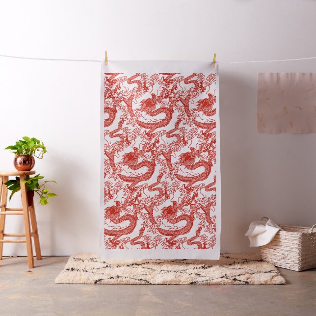 Red Dragon Pattern Fabric (In Situ)