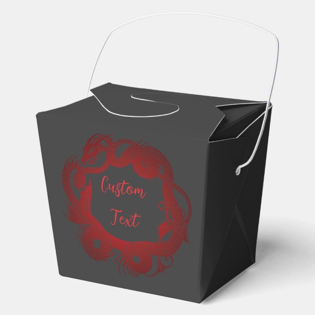 Red Dragon Personalised Favour Box (Front)