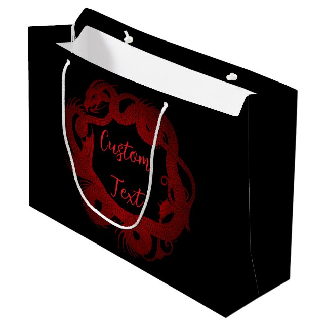 Red Dragon Personalised Large Gift Bag (Front Angled)