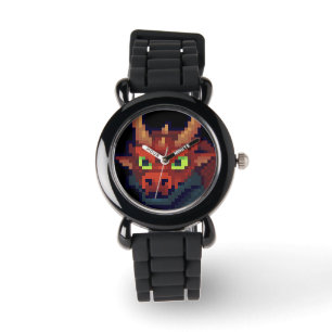 Red Dragon, Pixel Art.  Watch