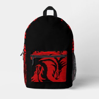 Red dragon    printed backpack