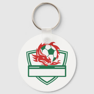 Red Dragon Soccer Ball Crest Key Ring