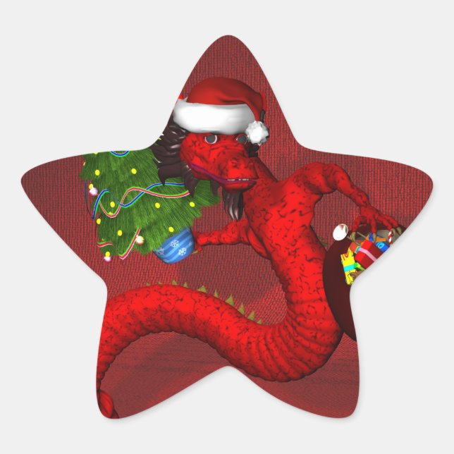 Red Dragon Star Sticker (Front)