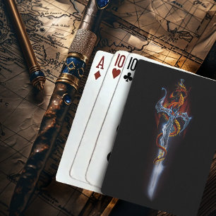 Red dragon Sword Fantasy Playing Cards