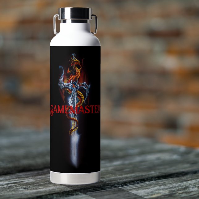Red Dragon Sword Fantasy Water Bottle (Creator Uploaded)