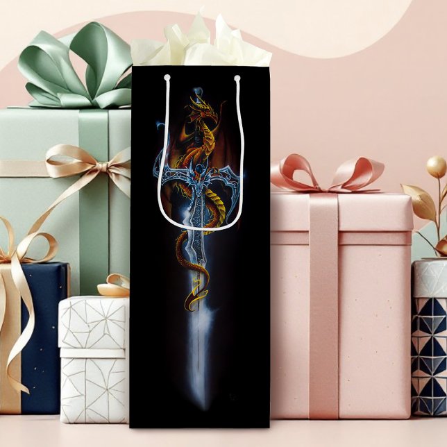 Red Dragon Sword Fantasy Wine Gift Bag (Creator Uploaded)