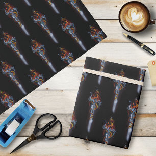 Red Dragon Sword Fantasy Wrapping Paper