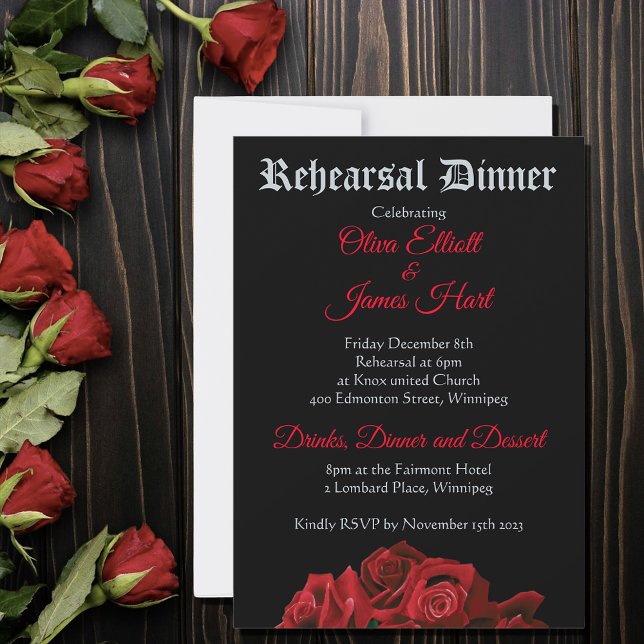 Red Dragon Sword Roses Invitation (Creator Uploaded)