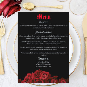 Red Dragon Sword Roses Menu
