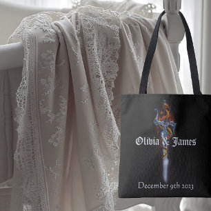 Red Dragon Sword Roses Tote Bag