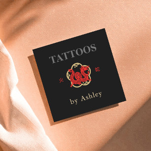 Red Dragon Tattoo Artist  Square Business Card