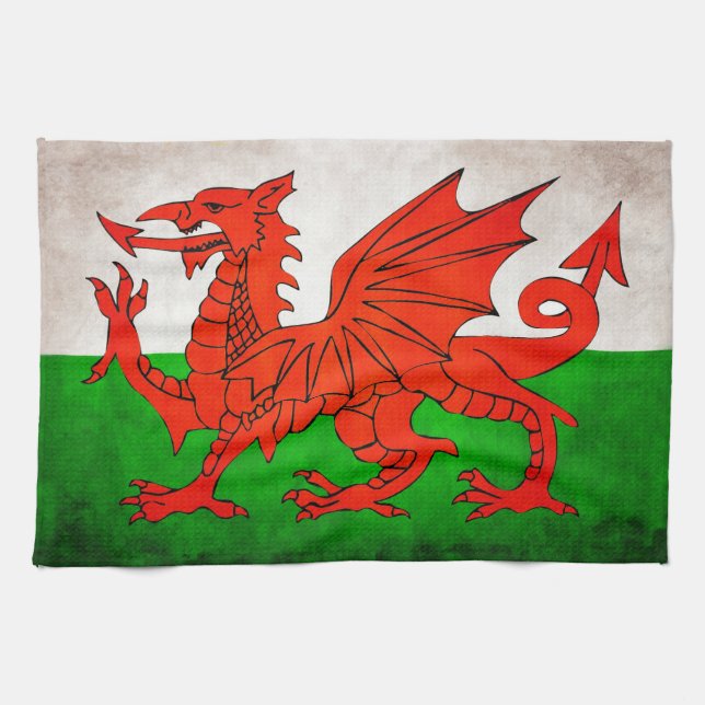 Red Dragon Tea Towel (Horizontal)