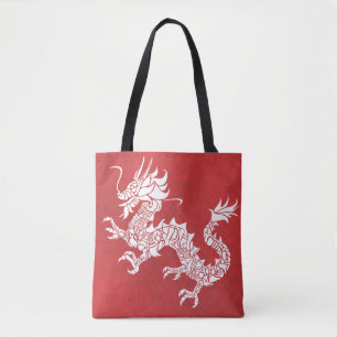 red dragon tote bag
