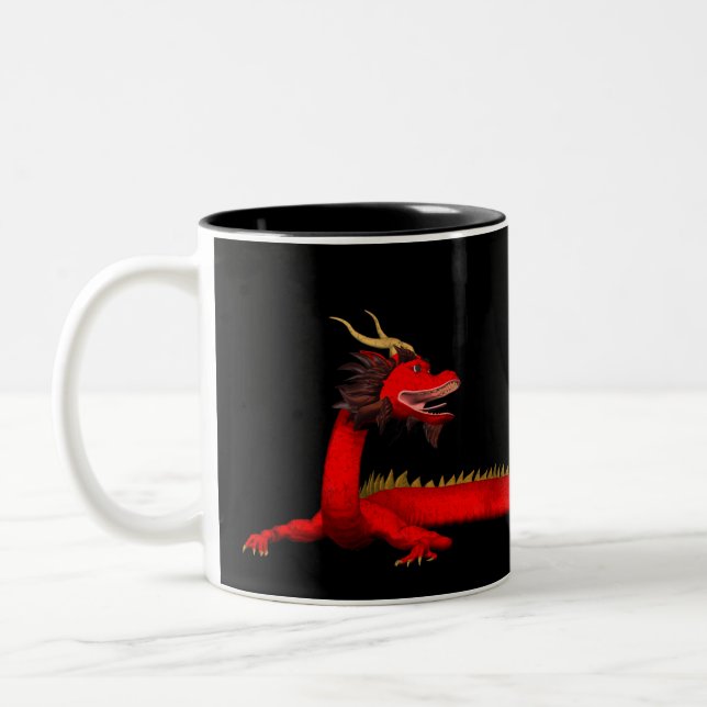 Red Dragon Two-Tone Coffee Mug (Left)
