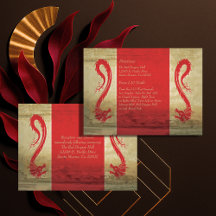 Red Dragon Wedding  Reception Card and Directions