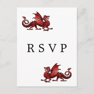 Red Dragon Wedding RSVP Postcard