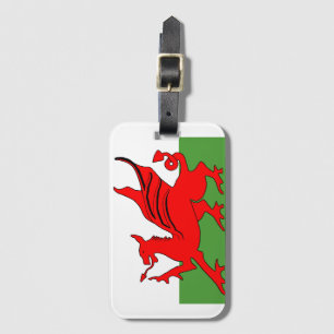 Red dragon Welsh flag Luggage Tag