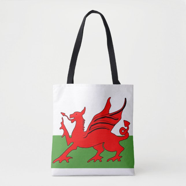 Red dragon Welsh flag Tote Bag (Front)