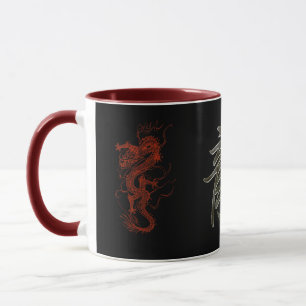Red Dragon Year of the Dragon Asian Art Design Mug