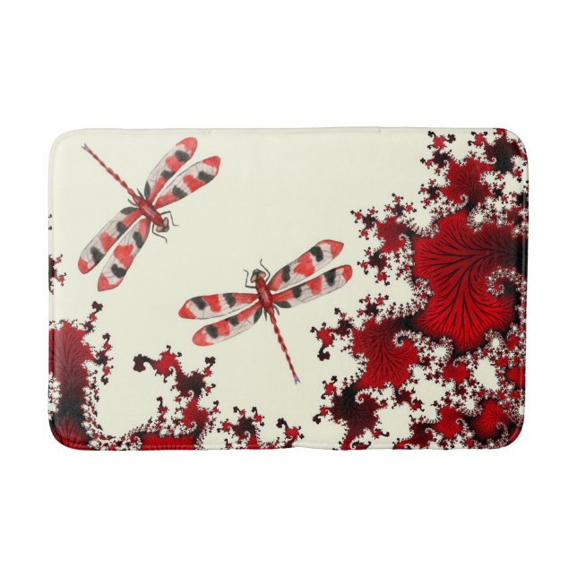 Red Dragonflies Bath Mat (Front)