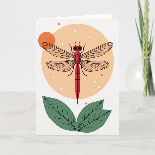 Red Dragonfly Art Card (Front)