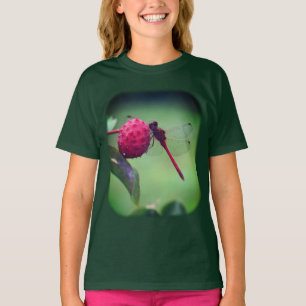 Red Dragonfly Dogwood Fruit Nature  T-Shirt