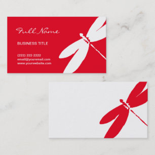 Red Dragonfly Logo Business Card Designs   Modern