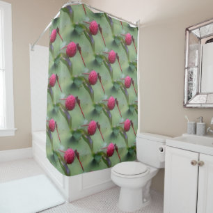 Red Dragonfly Nature Pattern Shower Curtain
