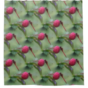 Red Dragonfly Nature Pattern Shower Curtain