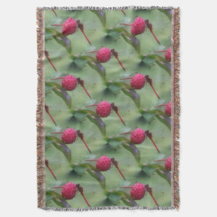 Red Dragonfly Nature Pattern Throw Blanket