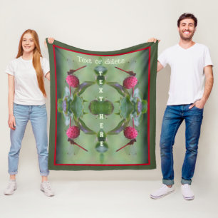 Red Dragonfly On Dogwood Fruit Personalised Fleece Blanket