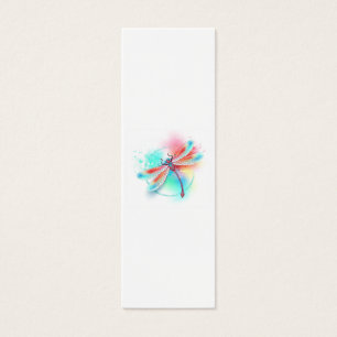 Red dragonfly on watercolor background