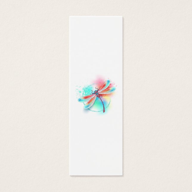 Red dragonfly on watercolor background (Front)