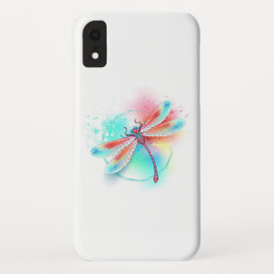 Red dragonfly on watercolor background Case-Mate iPhone case